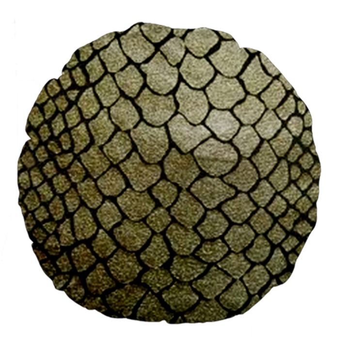 Snake print Large 18  Premium Flano Round Cushions