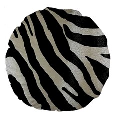 Zebra Print Large 18  Premium Flano Round Cushions by NSGLOBALDESIGNS2