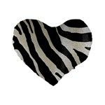 Zebra print Standard 16  Premium Flano Heart Shape Cushions Front