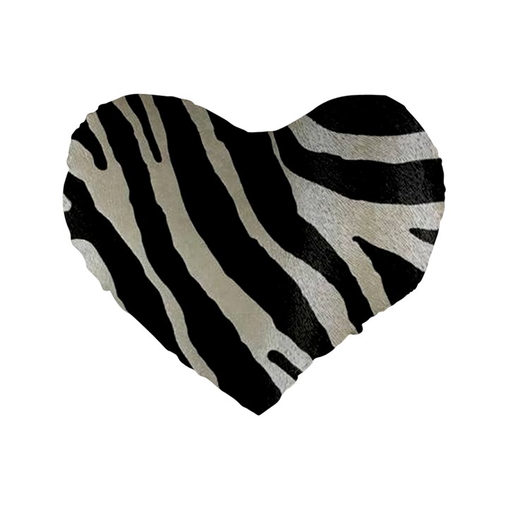 Zebra print Standard 16  Premium Flano Heart Shape Cushions