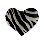 Zebra print Standard 16  Premium Flano Heart Shape Cushions Back