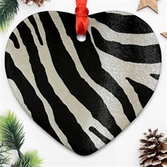 Zebra Print Ornament (heart) by NSGLOBALDESIGNS2