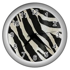 Zebra Print Wall Clock (silver) by NSGLOBALDESIGNS2