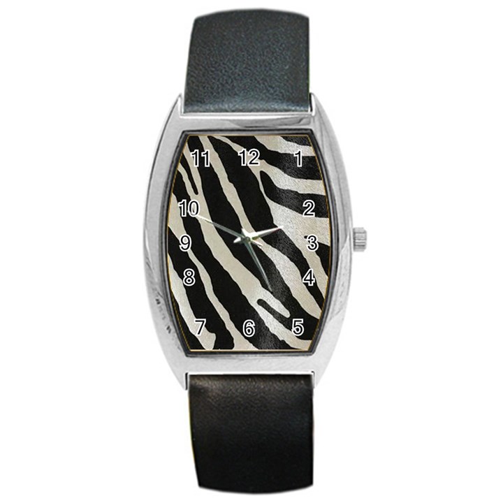 Zebra print Barrel Style Metal Watch