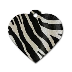 Zebra Print Dog Tag Heart (two Sides) by NSGLOBALDESIGNS2