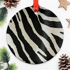 Zebra Print Round Ornament (two Sides) by NSGLOBALDESIGNS2