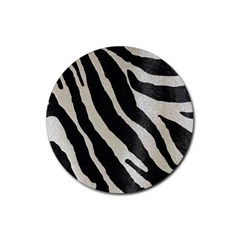 Zebra Print Rubber Round Coaster (4 Pack)  by NSGLOBALDESIGNS2