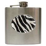 Zebra print Hip Flask (6 oz) Front