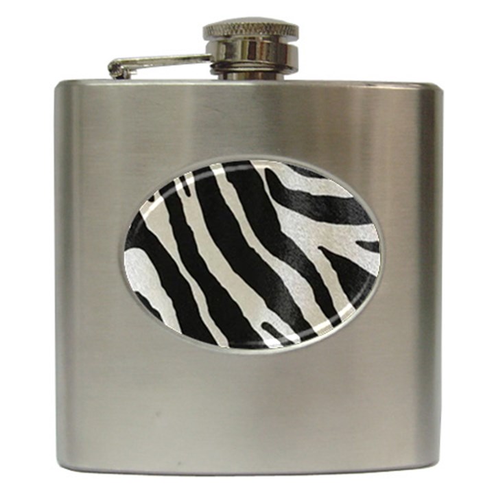 Zebra print Hip Flask (6 oz)