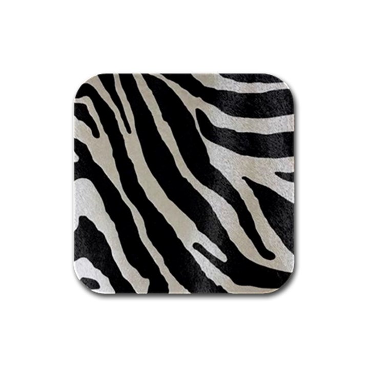 Zebra print Rubber Square Coaster (4 pack) 