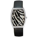 Zebra print Barrel Style Metal Watch Front