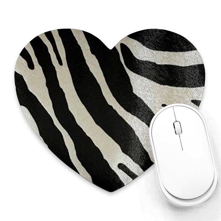 Zebra print Heart Mousepads