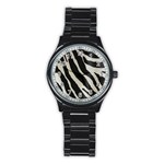 Zebra print Stainless Steel Round Watch Front