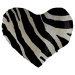 Zebra print Large 19  Premium Heart Shape Cushions Front