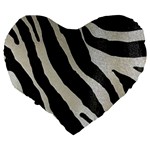 Zebra print Large 19  Premium Heart Shape Cushions Back