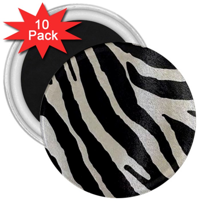 Zebra print 3  Magnets (10 pack) 