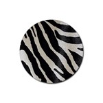 Zebra print Rubber Round Coaster (4 pack)  Front