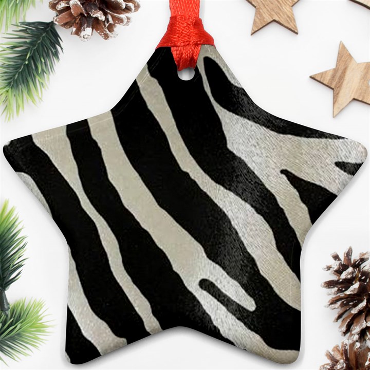 Zebra print Star Ornament (Two Sides)