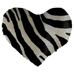 Zebra Print Large 19  Premium Heart Shape Cushions by NSGLOBALDESIGNS2