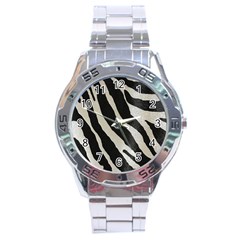 Zebra 2 Print Stainless Steel Analogue Watch by NSGLOBALDESIGNS2