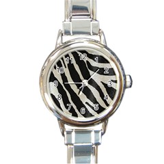 Zebra 2 Print Round Italian Charm Watch by NSGLOBALDESIGNS2