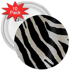 Zebra 2 Print 3  Buttons (10 Pack)  by NSGLOBALDESIGNS2