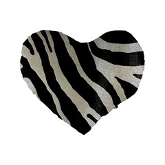 Zebra 2 Print Standard 16  Premium Flano Heart Shape Cushions by NSGLOBALDESIGNS2