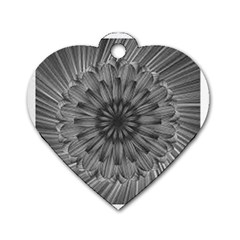 Sunflower Print Dog Tag Heart (two Sides) by NSGLOBALDESIGNS2