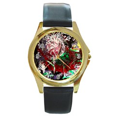 Dedelion Round Gold Metal Watch by bestdesignintheworld