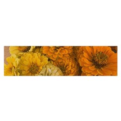 Yellow Zinnias Satin Scarf (oblong) by bloomingvinedesign