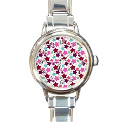 Stars Pattern Round Italian Charm Watch