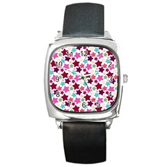 Stars Pattern Square Metal Watch