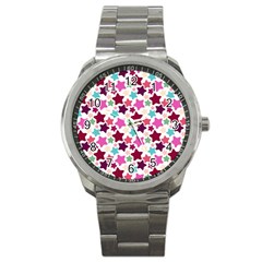 Stars Pattern Sport Metal Watch