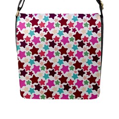 Stars Pattern Flap Closure Messenger Bag (L)