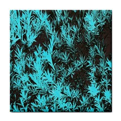 Blue Etched Background Tile Coasters