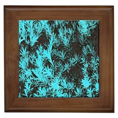 Blue Etched Background Framed Tiles