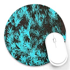 Blue Etched Background Round Mousepads