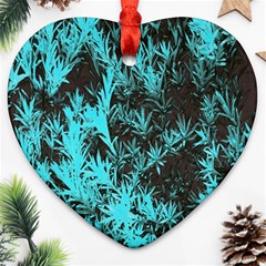 Blue Etched Background Ornament (Heart)