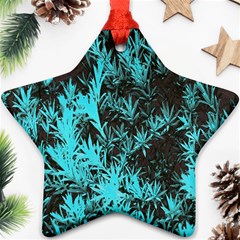 Blue Etched Background Ornament (Star)