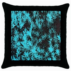 Blue Etched Background Throw Pillow Case (Black)