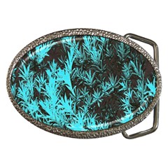 Blue Etched Background Belt Buckles