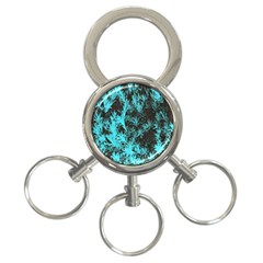 Blue Etched Background 3-Ring Key Chains