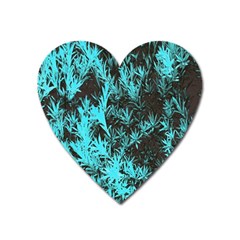 Blue Etched Background Heart Magnet