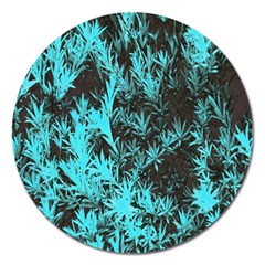 Blue Etched Background Magnet 5  (Round)