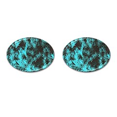 Blue Etched Background Cufflinks (Oval)