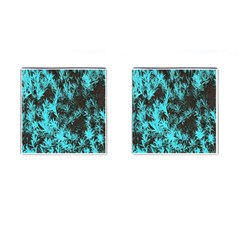 Blue Etched Background Cufflinks (Square)