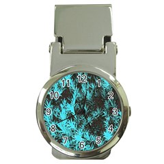 Blue Etched Background Money Clip Watches