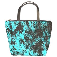 Blue Etched Background Bucket Bag