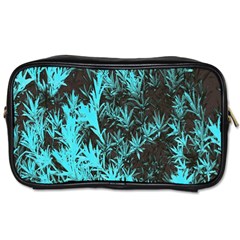 Blue Etched Background Toiletries Bag (Two Sides)