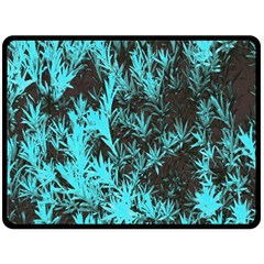 Blue Etched Background Fleece Blanket (Large) 